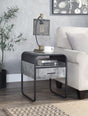 Raziela - End Table With Drawer - Concrete Gray / Black - Furniture Home Direct