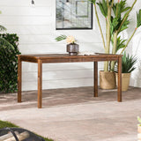 Contemporary Slat Top Acacia Wood Outdoor Dining Table - Furniture Home Direct