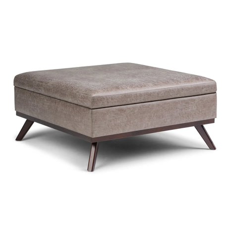 Owen - Multifunctional Square Coffee Table Storage Ottoman - Furniture Home Direct