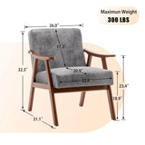 Mid Century Modern Accent Chair With Solid Wood Frame And Extra Thick Backrest - Furniture Home Direct