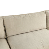 Cloud Sectional with Ottoman, Charging Ports and Three Back Pillows - Beige - Furniture Home Direct