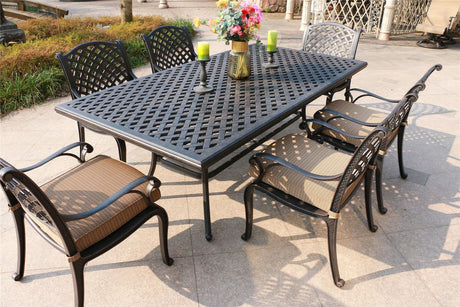 Rectangular 6 Person 85.83" Long Dining Set With Cushions - Furniture Home Direct