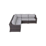 Contemporary Outdoor Rattan Wicker Sectional Seating Group With Cushions - Furniture Home Direct