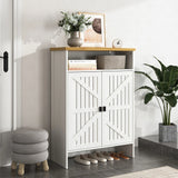 Modern Minimalist Shoe Cabinet With Sliding Door Design - White - Furniture Home Direct