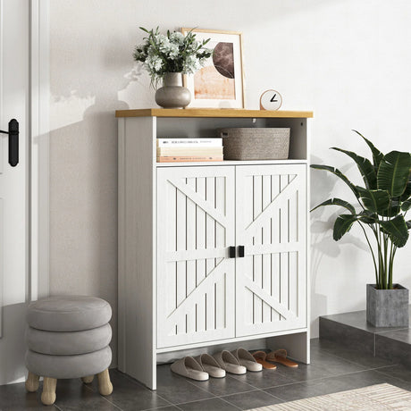 Modern Minimalist Shoe Cabinet With Sliding Door Design - White - Furniture Home Direct