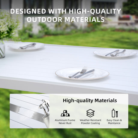 Outdoor 6-Piece Dining Set, Rectangular Table With Bench