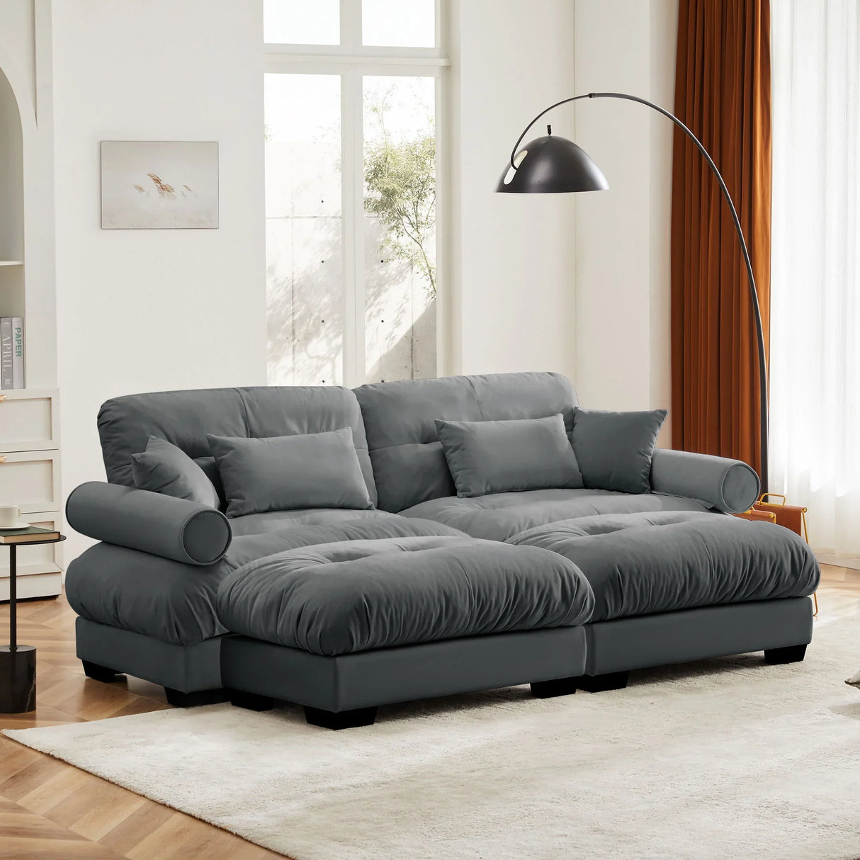 Super Comfort Oversized Modular Sectional Sofa With Movable Ottoman - Furniture Home Direct