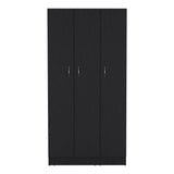 Wardrobe Armoire With 3 Doors And 2 Inner Drawers, 3 Doors - Black - Furniture Home Direct