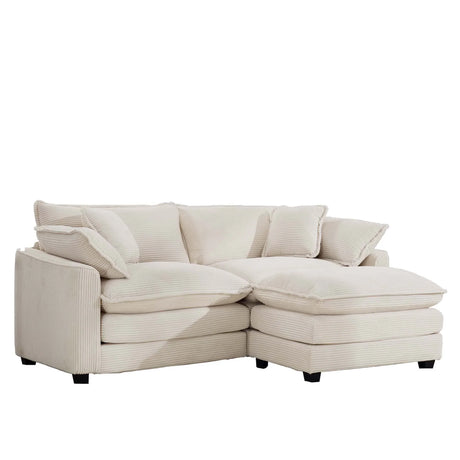 Modern Oversized Modular Cushion Sofa With Ottoman, Low Back, Deep Seating Sofa Set - Furniture Home Direct