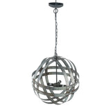 4 Light Galvanized Chandelier, Hanging Light Fixture With Adjustable Chain For Kitchen, Bulb Not Included - Gray - Furniture Home Direct