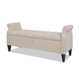 Jacqueline - Tufted Roll Arm Storage Bench - Furniture Home Direct