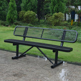 6' Outdoor Steel Bench With Backrest - Furniture Home Direct