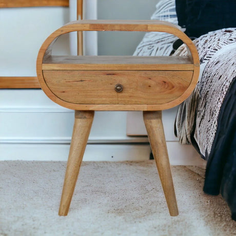 Circular Open Bedside Nightstand - Furniture Home Direct