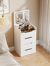 Vanity Desk with Flip Top Mirror and Drawers White - Furniture Home Direct