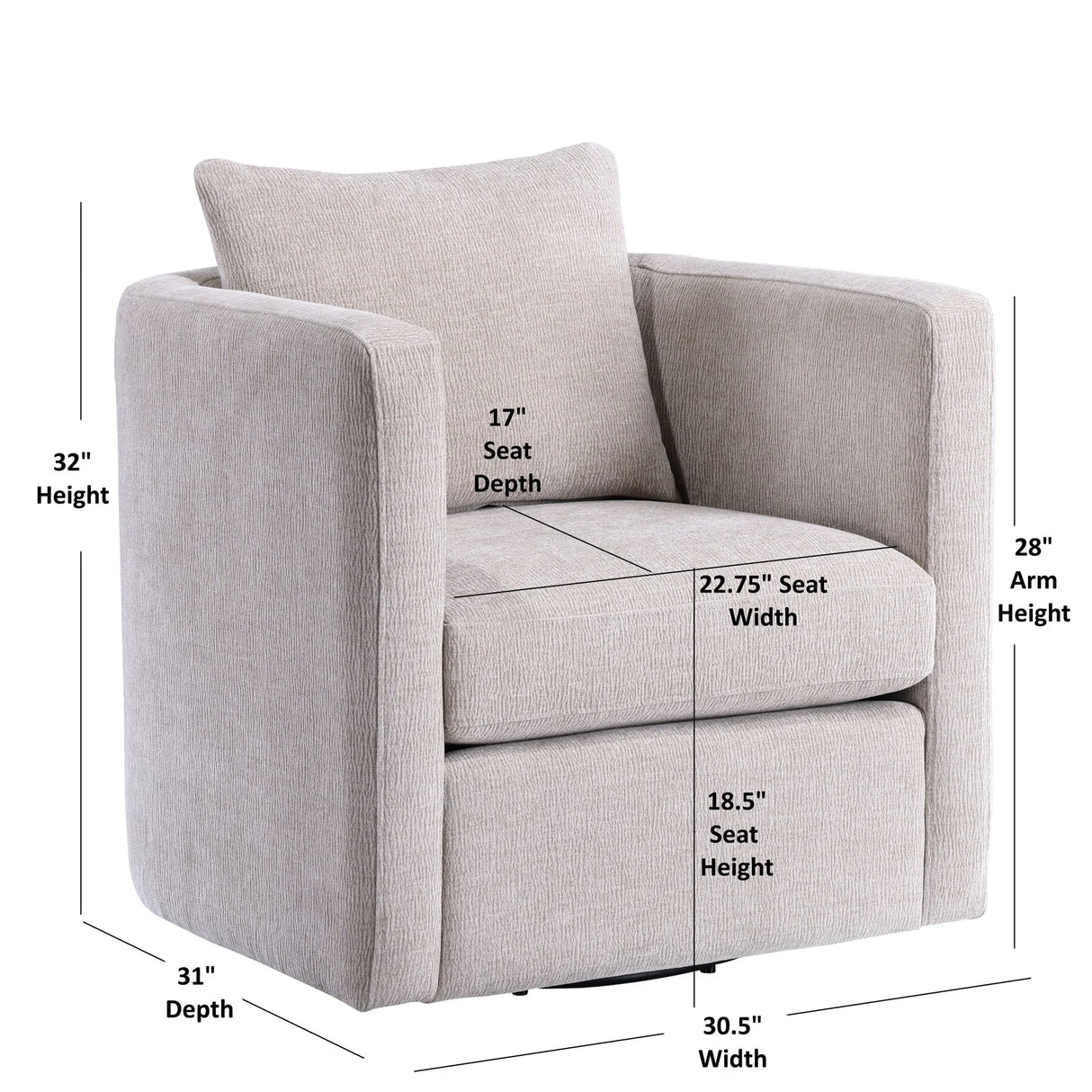 Sutton - Swivel Barrel Chair - Furniture Home Direct