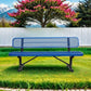 Outdoor Steel Bench With Backrest - Furniture Home Direct