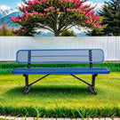 Outdoor Steel Bench With Backrest - Furniture Home Direct