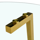 Dining Table Round Glass Top With Gold Legs Transparent - Furniture Home Direct