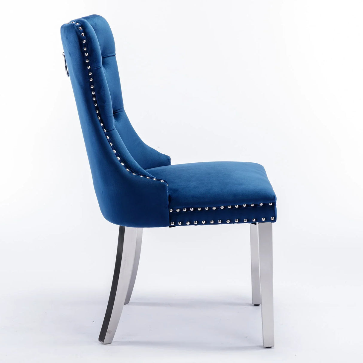 Nikki - Modern, High-End Tufted Solid Wood Contemporary Velvet Upholstered Dining Chair With Chrome Stainless Steel Plating Legs, Nailhead Trim (Set of 2) - Furniture Home Direct