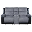 ALICIA GREY/BLACK CONSOLE RECLINING LOVESEAT - Furniture Home Direct