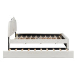 Queen Bed Upholstered Platform With Storage Drawers White - Furniture Home Direct