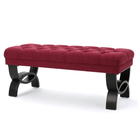 HILTON Bench with Button-Tufted Diamond Stitching - Furniture Home Direct