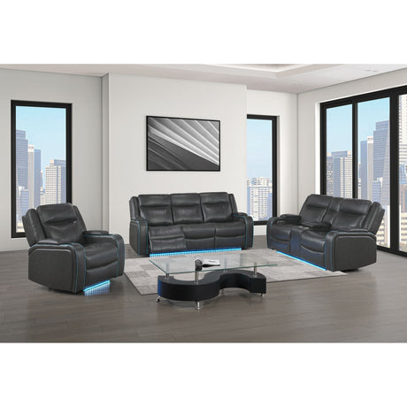 LED Power Recliner with Lift Arm Storage Charcoal USB