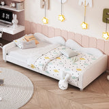 Upholstered Daybed, Sherpa Fabric Sofabed With Cloud-Shaped Backrest - Furniture Home Direct