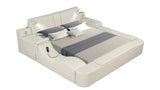 Queen Bed Upholstered Platform with Built in Lighting Beige - Furniture Home Direct