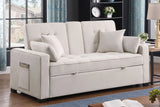 Cody II - 69.5"W Woven Fabric Convertible Sleeper Loveseat with Cup Holder - Furniture Home Direct
