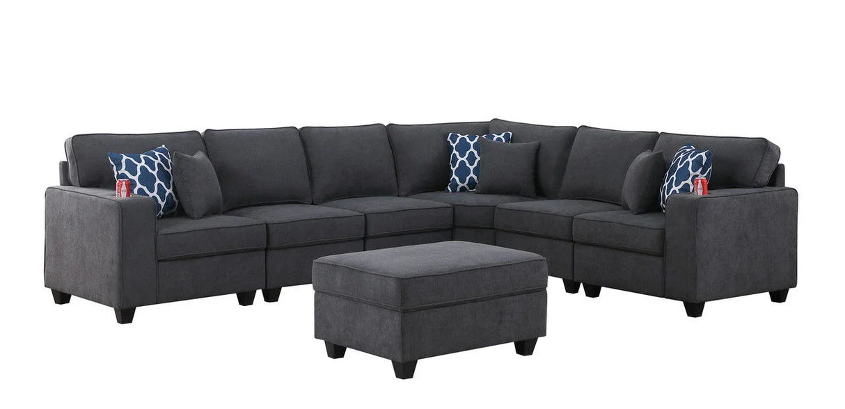 Cooper - Sectional Sofa With Ottoman And Cupholder - Furniture Home Direct
