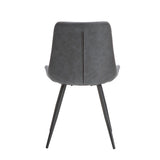 Dining Set Marble Look Table Faux Leather Chairs Gray - Furniture Home Direct