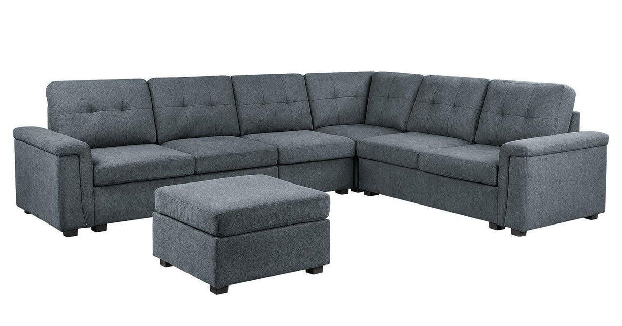 Isla - Fabric Sectional Sofa With Ottoman - Furniture Home Direct