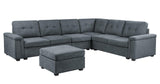 Isla - Fabric Sectional Sofa With Ottoman - Furniture Home Direct