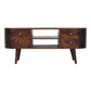 Solid Wood Rounded Entertainment Unit - Furniture Home Direct