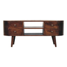 Solid Wood Rounded Entertainment Unit - Furniture Home Direct