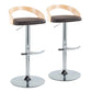 Grotto - Contemporary Adjustable Barstool, Swivel With Rounded T Footrest (Set of 2) - Furniture Home Direct