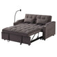 Modern Velvet Loveseat Futon Sofa With Pullout Bed, Adjustable Reclining Backrest, Toss Pillows - Furniture Home Direct