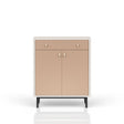 Contemporary Bar Cabinet With Large Storage - White / Pecan - Furniture Home Direct