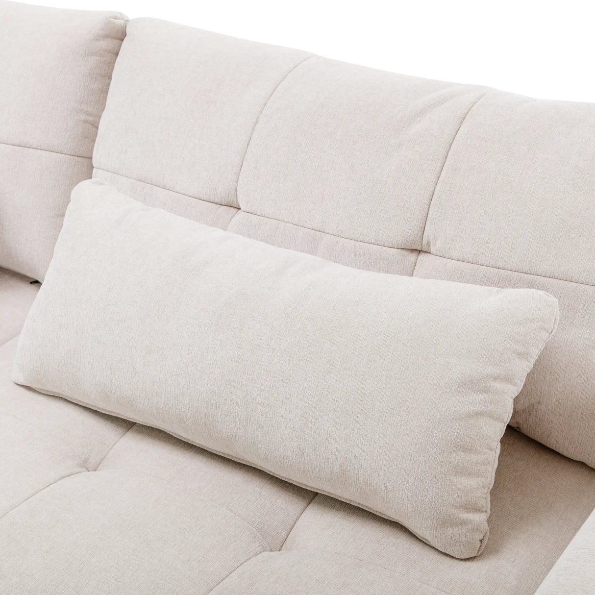 113.3 Modular Sectional With Ottoman And USB C Ports Beige - Furniture Home Direct
