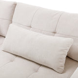 113.3 Modular Sectional With Ottoman And USB C Ports Beige - Furniture Home Direct