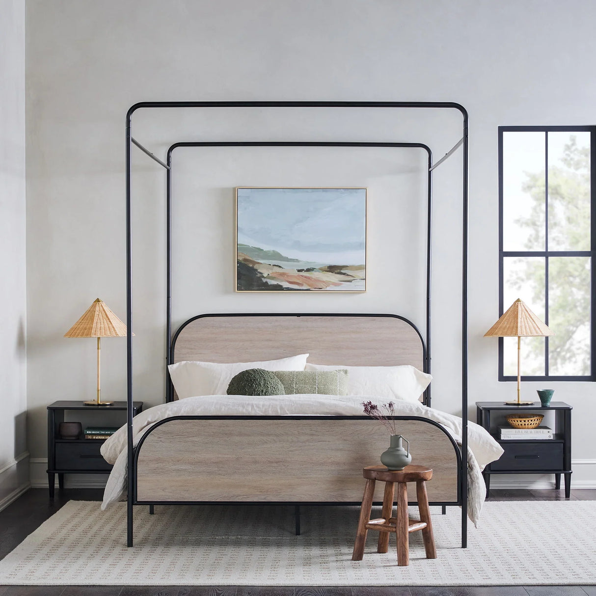 Modern Canopy Bed Frame - Furniture Home Direct