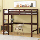 Loft Pine Wood Bed With Built-In Desk, Safety Guardrails, Ladder - Furniture Home Direct