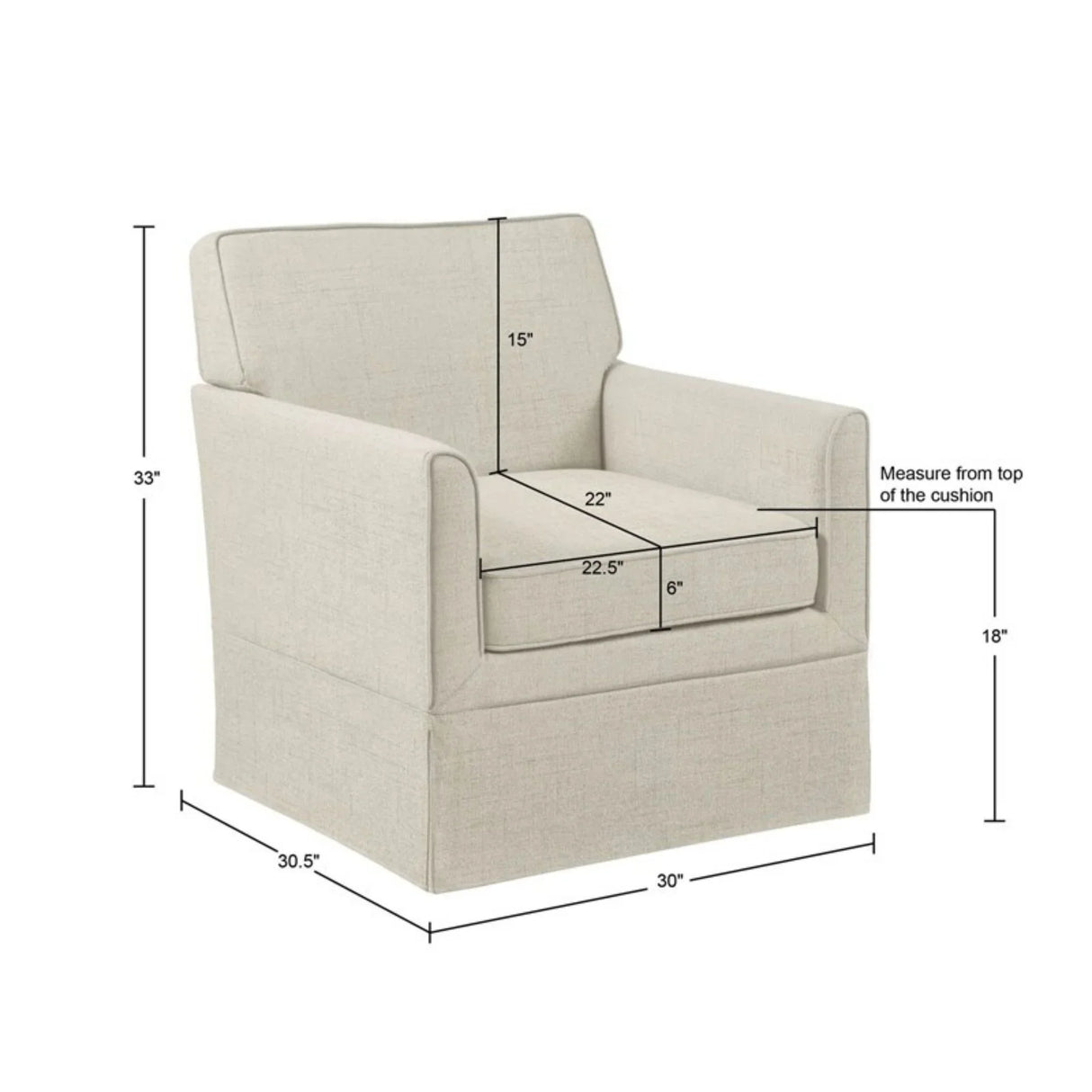 Timeless - Accent Armchair With Classic Track Arm Silhouette And Skirted Base - Furniture Home Direct