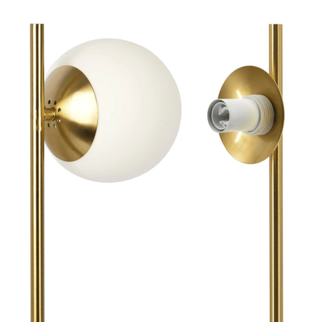 Ethereal - Modern Small Table Lamp, Desk Lamp Fixture With Globe Shade - Gold / White - Furniture Home Direct