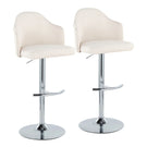 Ahoy - Contemporary Adjustable Barstool With Swivel With Rounded T Footrest (Set of 2) - Furniture Home Direct