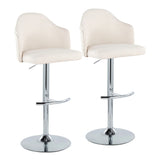 Ahoy - Contemporary Adjustable Barstool With Swivel With Rounded T Footrest (Set of 2) - Furniture Home Direct