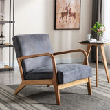Classic Mid-Century Modern Accent Chairs, Open Framed Armchair With Cushioning - Furniture Home Direct