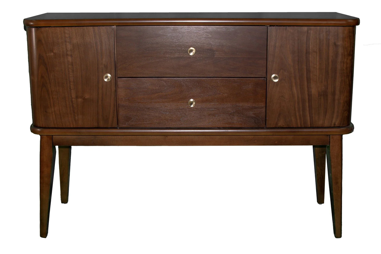 Mid Century Modern Server 2 Drawer And 2 Cabinet Server - Cherry - Furniture Home Direct