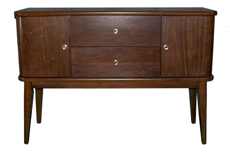 Mid Century Modern Server 2 Drawer And 2 Cabinet Server - Cherry - Furniture Home Direct